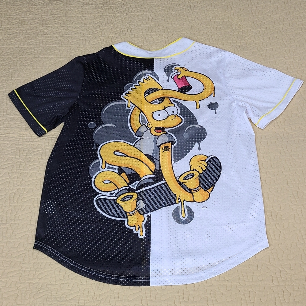 The Simpsons Bart "Trouble Maker" color block baseball jersey size M